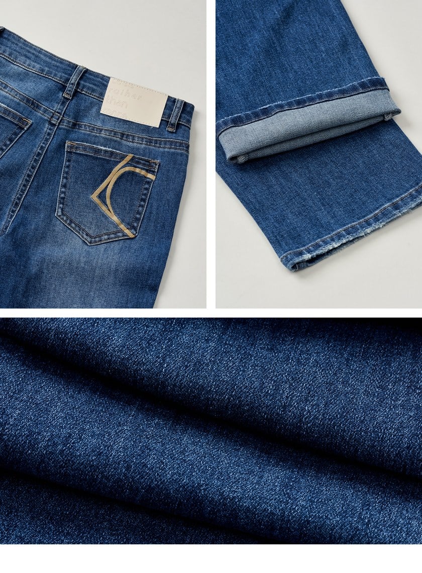 個性水洗修身牛仔褲