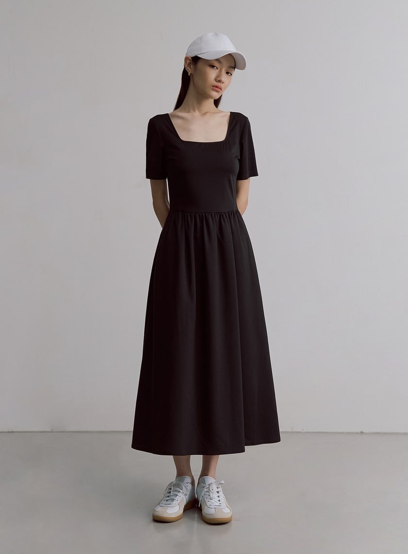 氣質交叉美背方領BRA洋裝