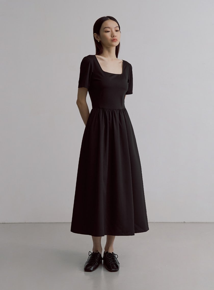 氣質交叉美背方領BRA洋裝