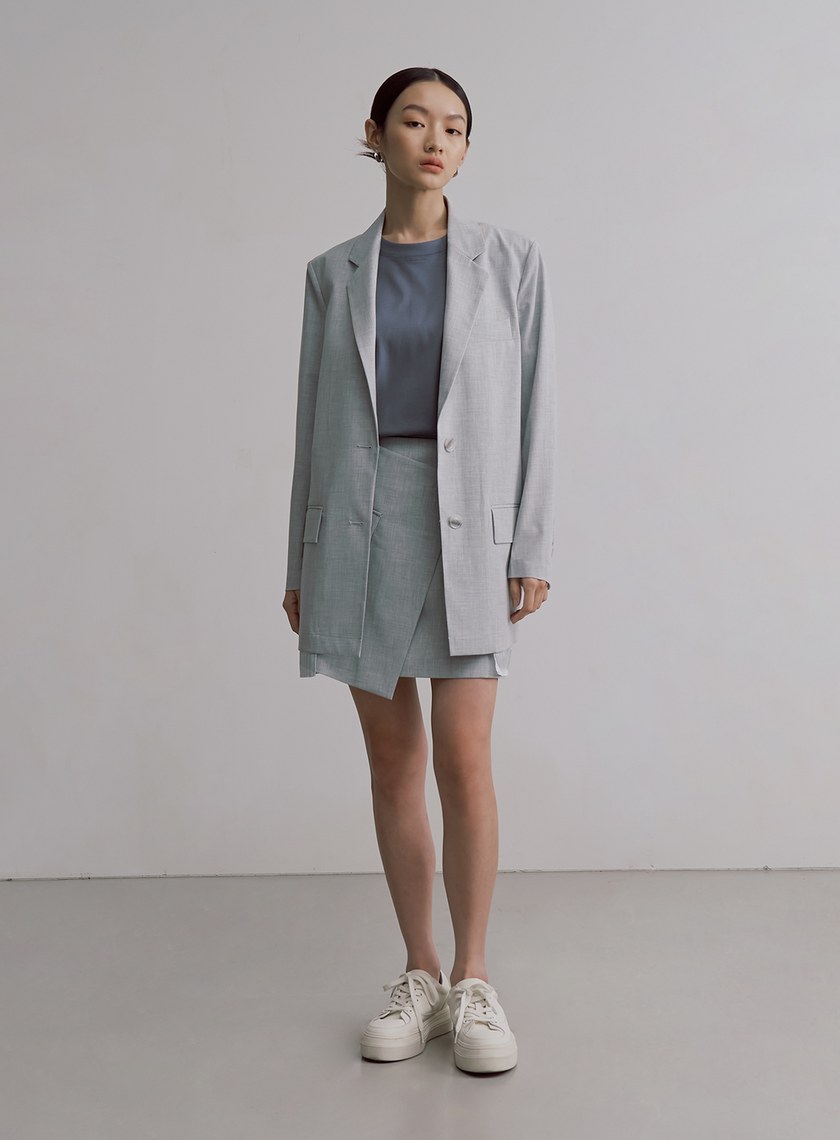 簡約短版箱型短袖上衣