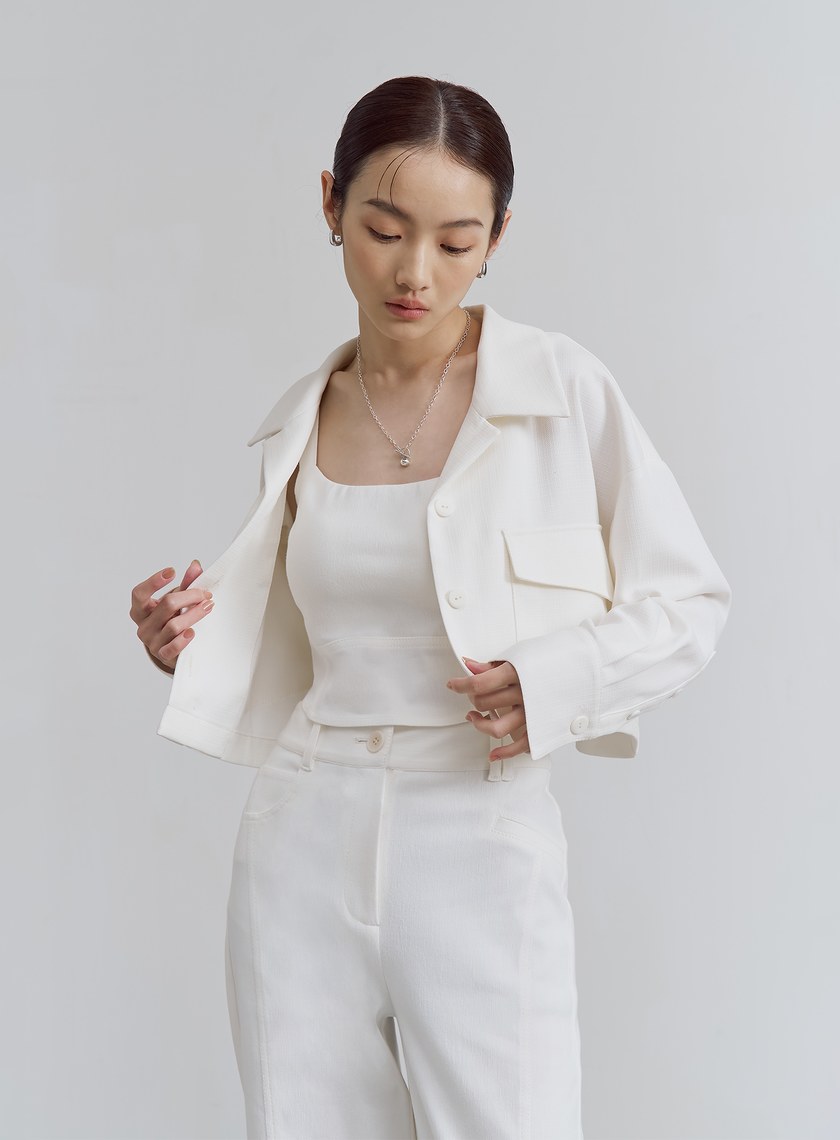 仿牛仔壓線馬甲BRA上衣