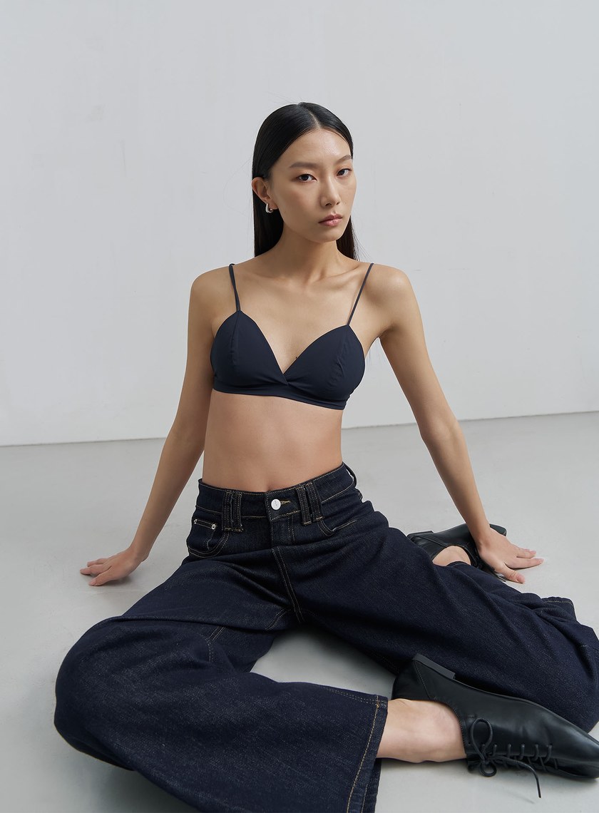 不對稱細肩帶法式内衣