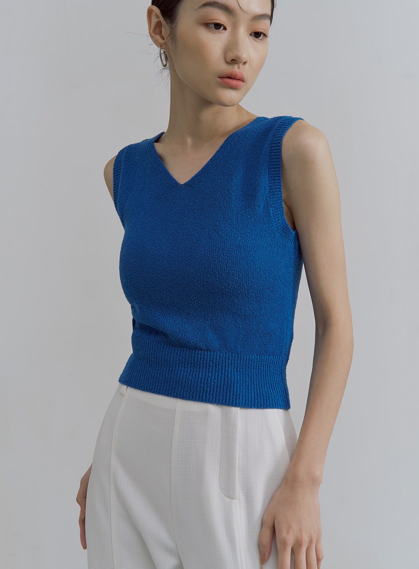 肌理感雙面穿針織背心