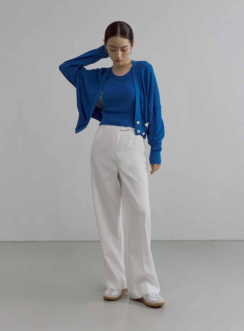 肌理感雙面穿針織背心