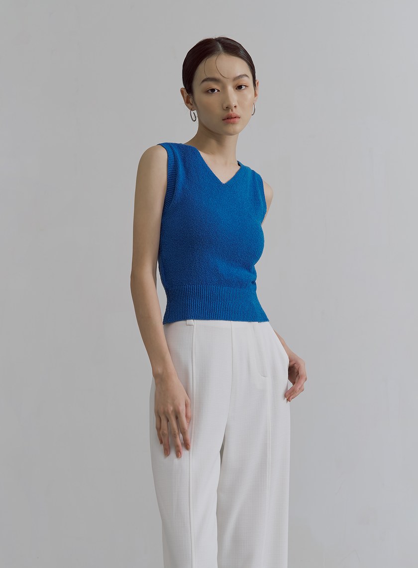 肌理感雙面穿針織背心