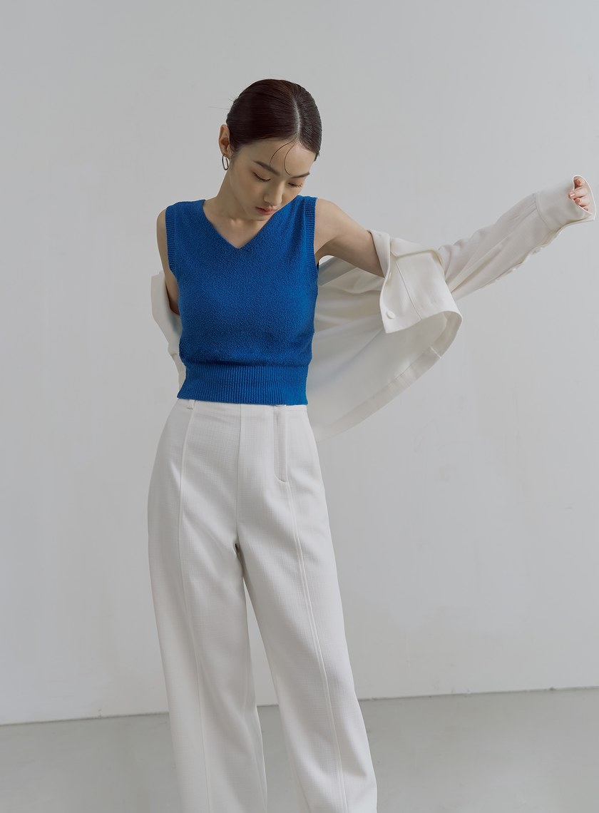 肌理感雙面穿針織背心