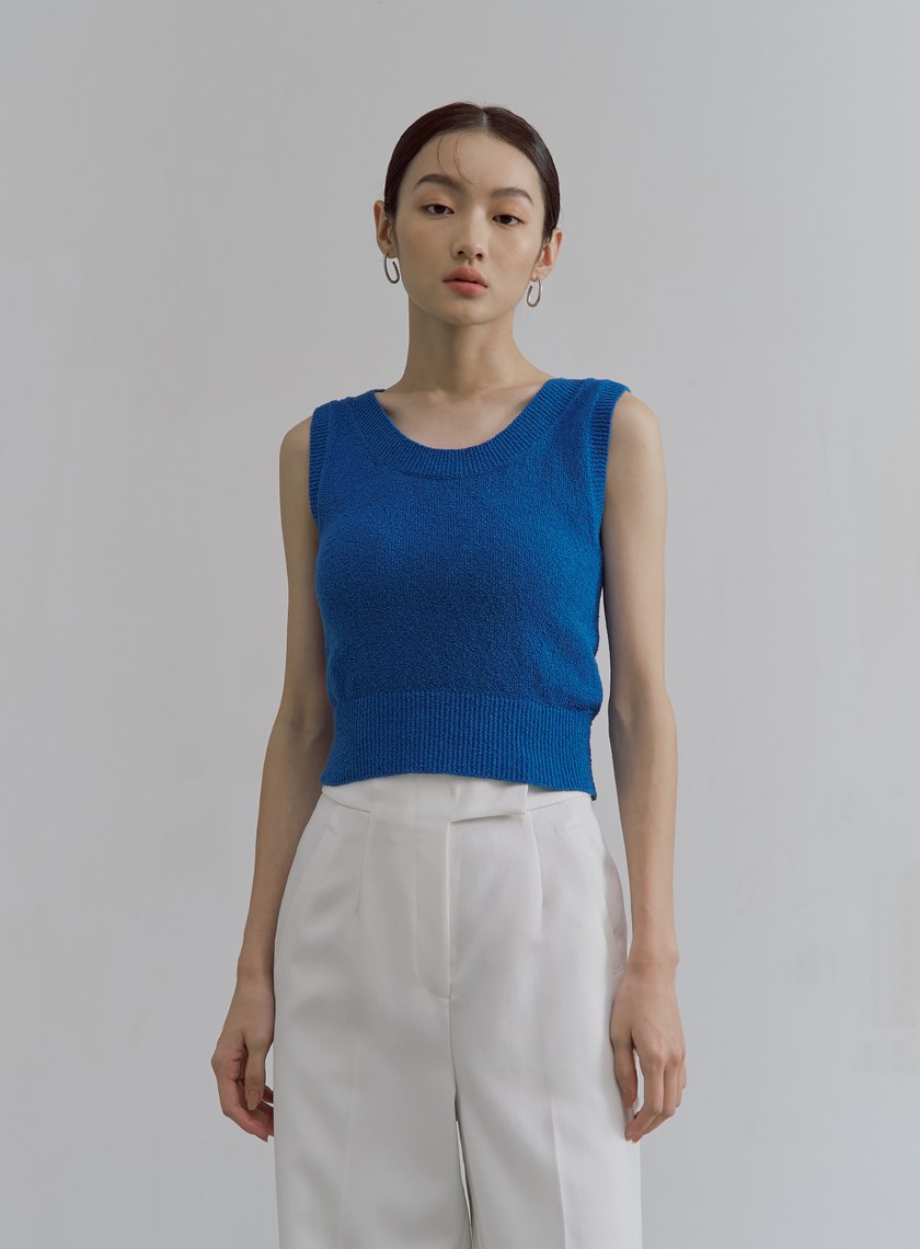 肌理感雙面穿針織背心