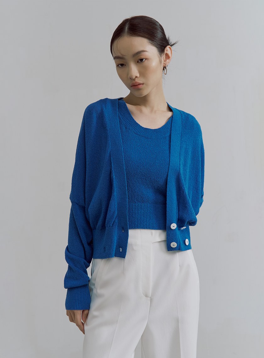 肌理感雙面穿針織背心