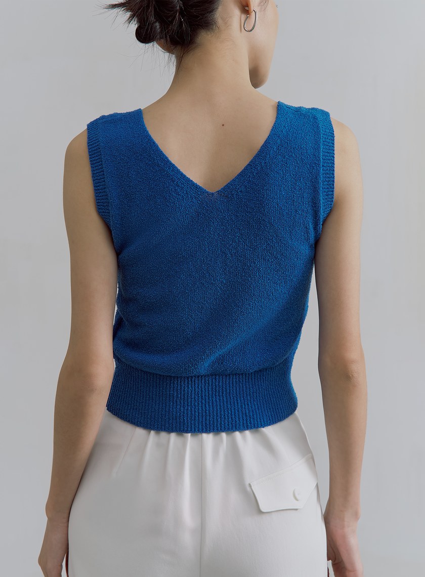 肌理感雙面穿針織背心