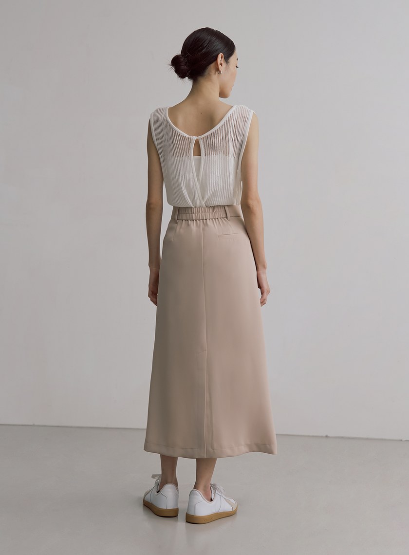 交疊鏤空針織無袖上衣