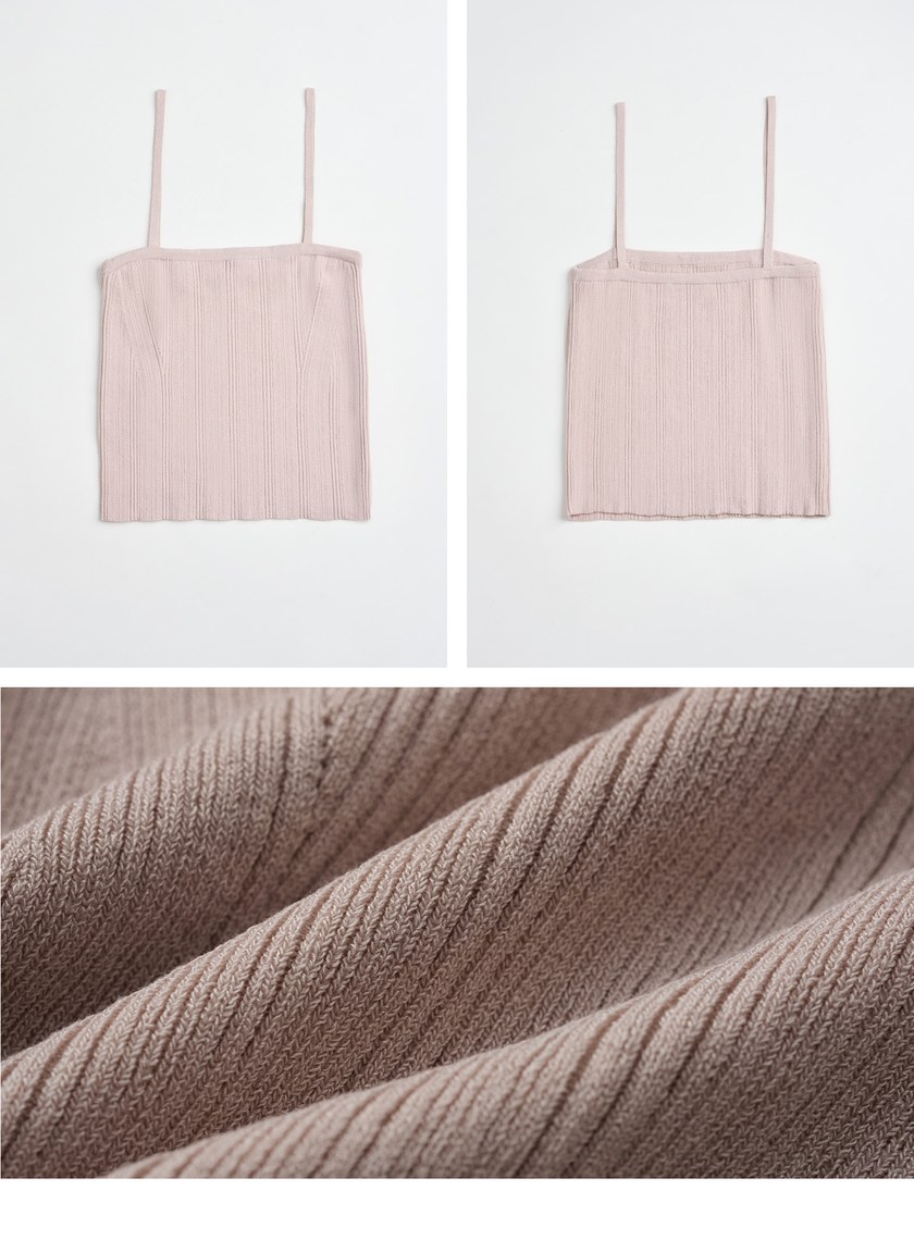 不規則坑條細肩帶上衣