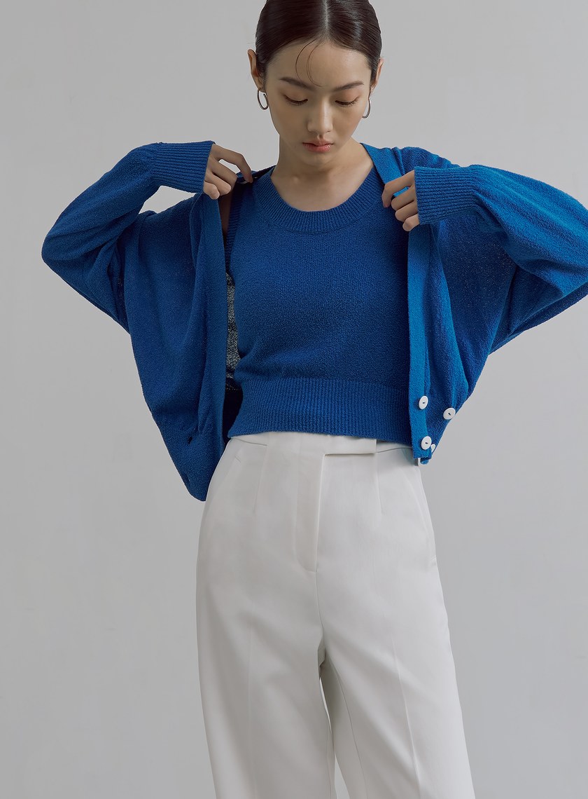 肌理感雙排釦針織外套