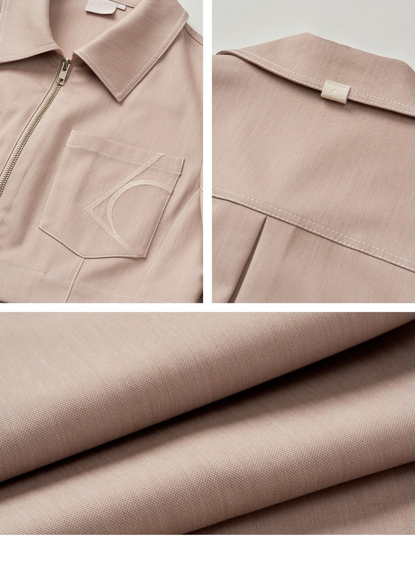 率性不對稱口袋短版夾克