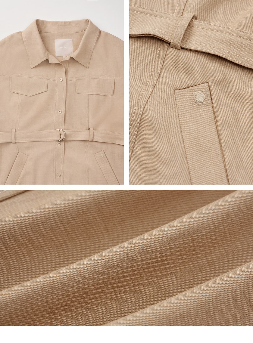 率性長版仿牛仔襯衫外套