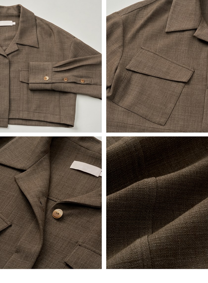 花呢格紋不對稱短版外套