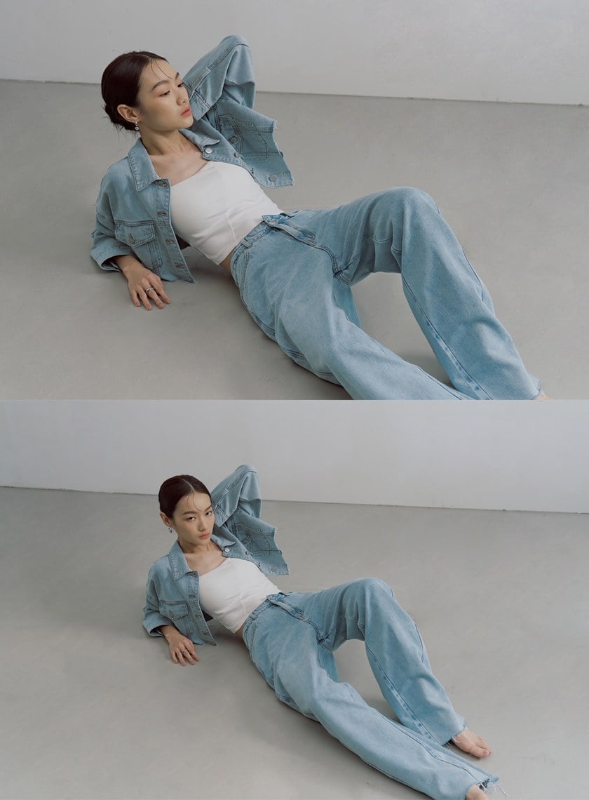 復古刷色短版牛仔外套