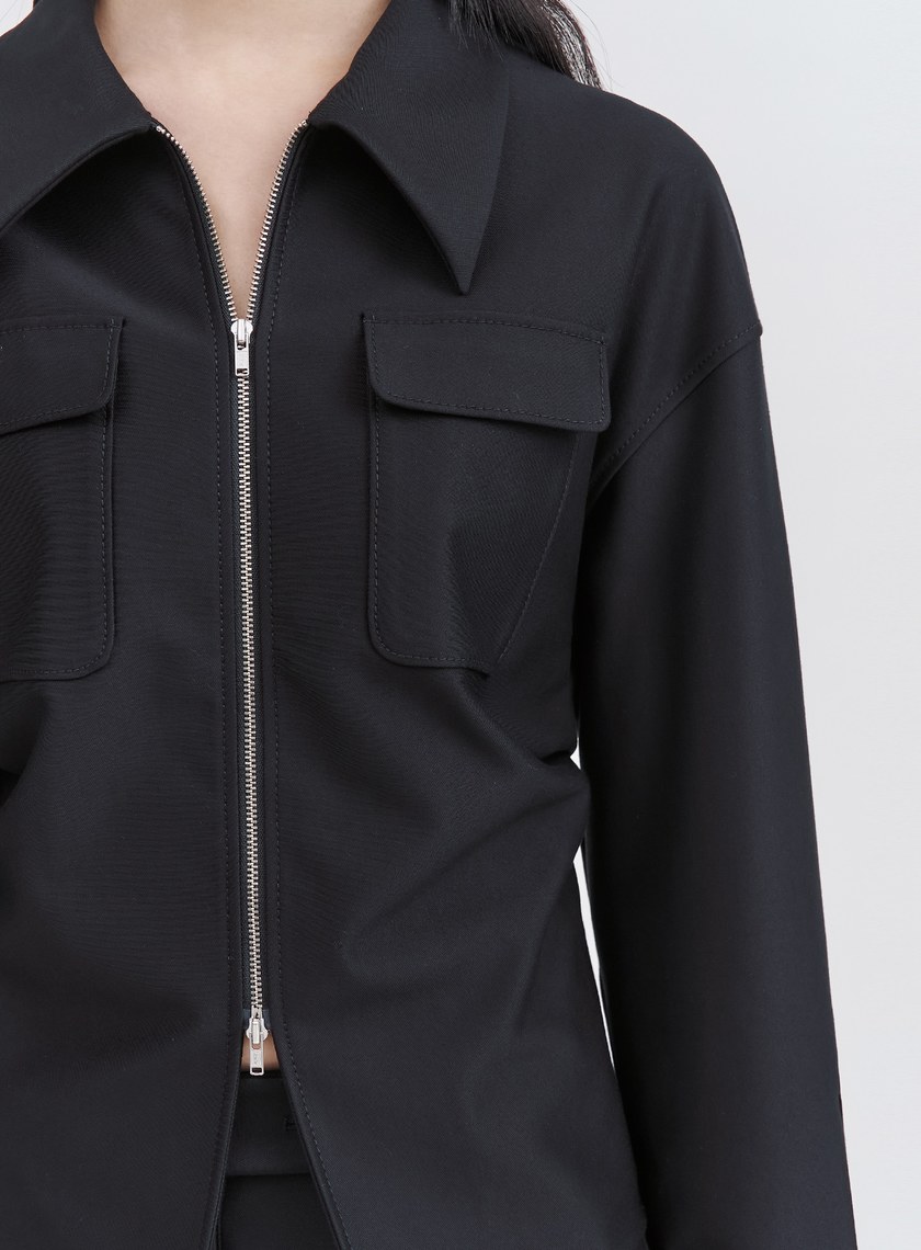 俐落工裝雙開拉鍊外套