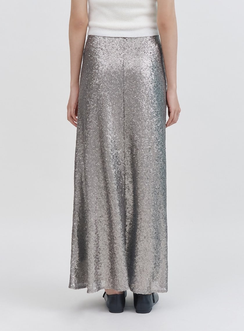 時髦垂墜感魚尾亮片裙