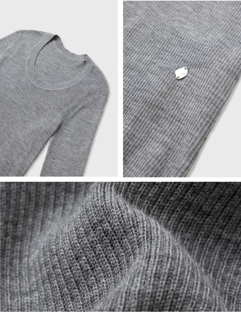 可機洗羊毛圓領針織衫