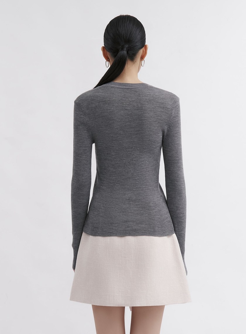 可機洗羊毛圓領針織衫