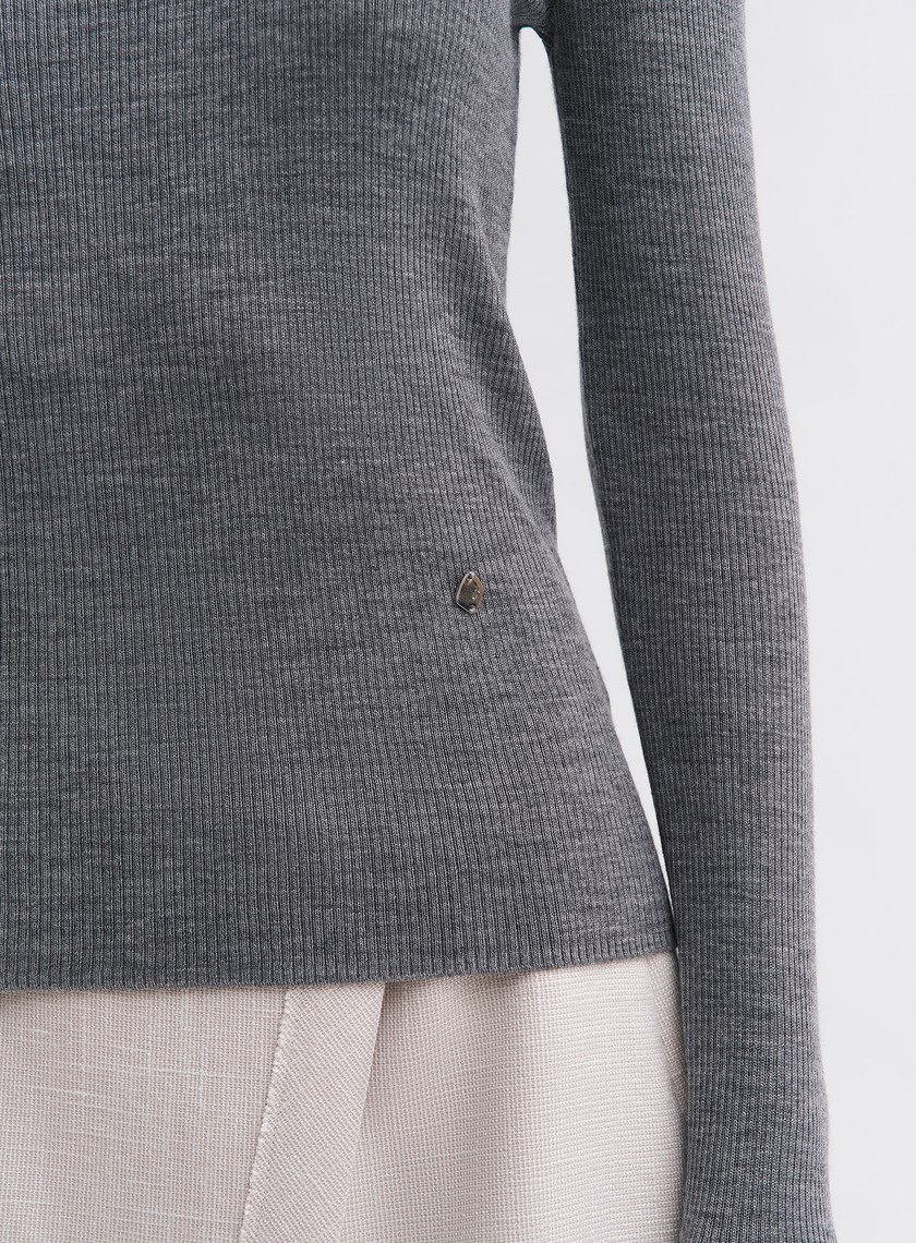 可機洗羊毛圓領針織衫