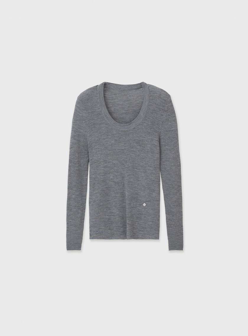 可機洗羊毛圓領針織衫