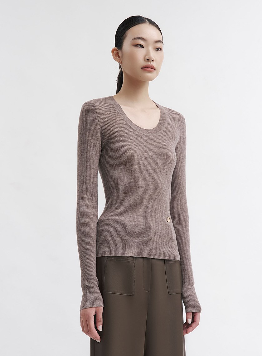 可機洗羊毛圓領針織衫