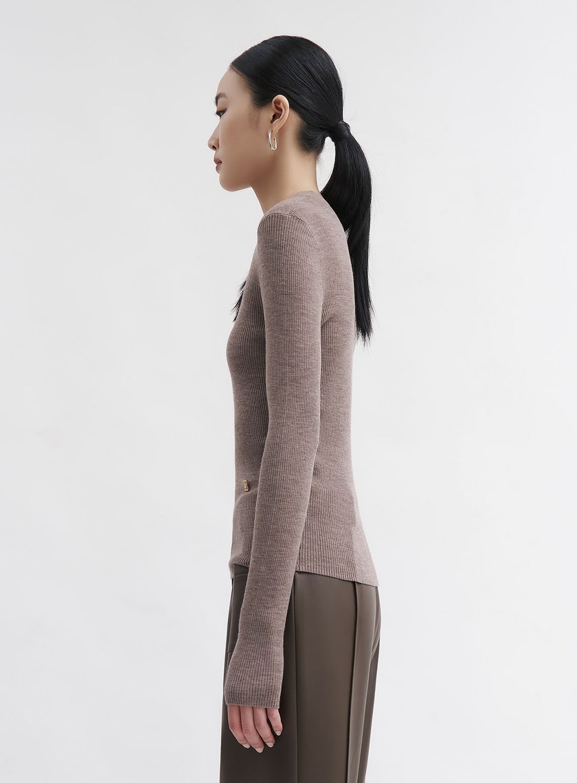 可機洗羊毛圓領針織衫