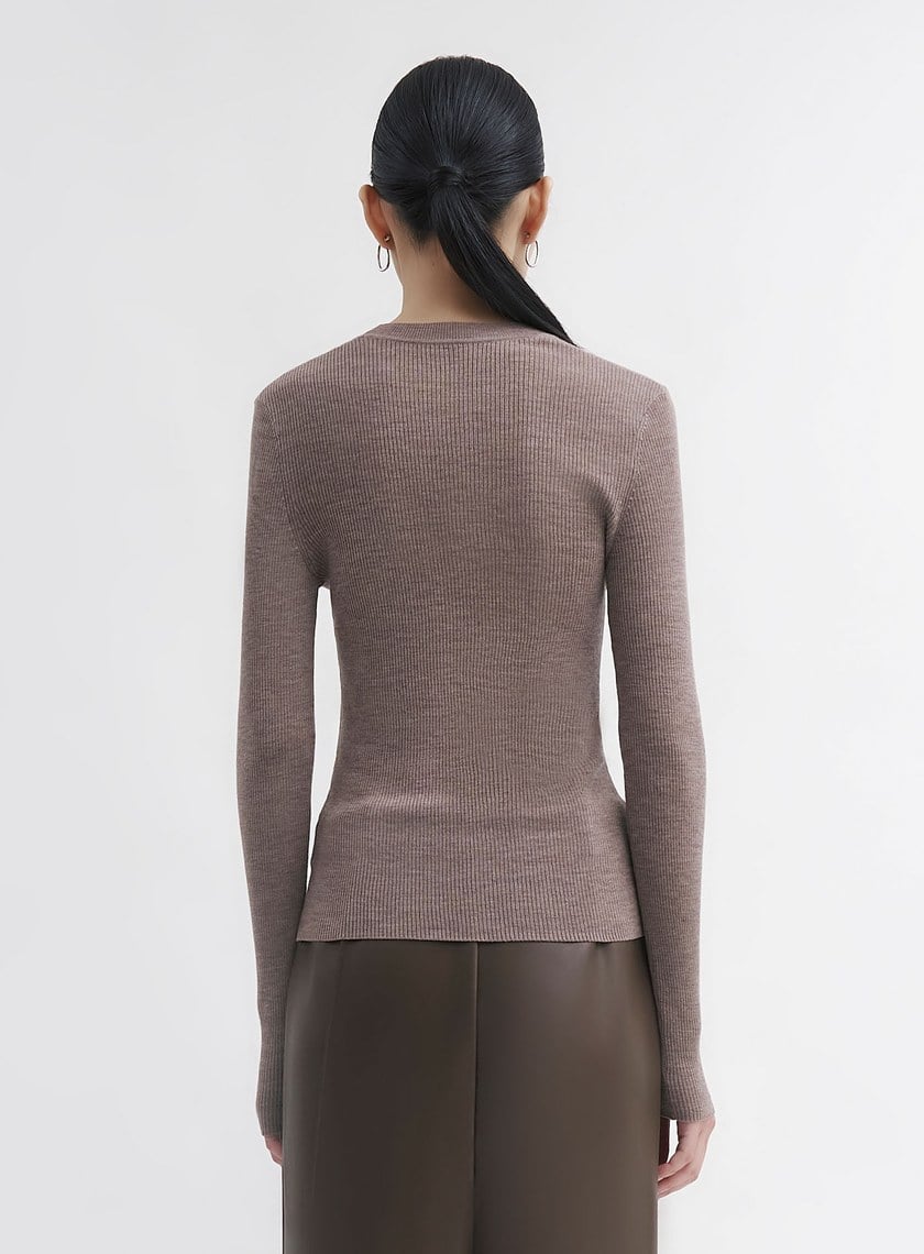 可機洗羊毛圓領針織衫