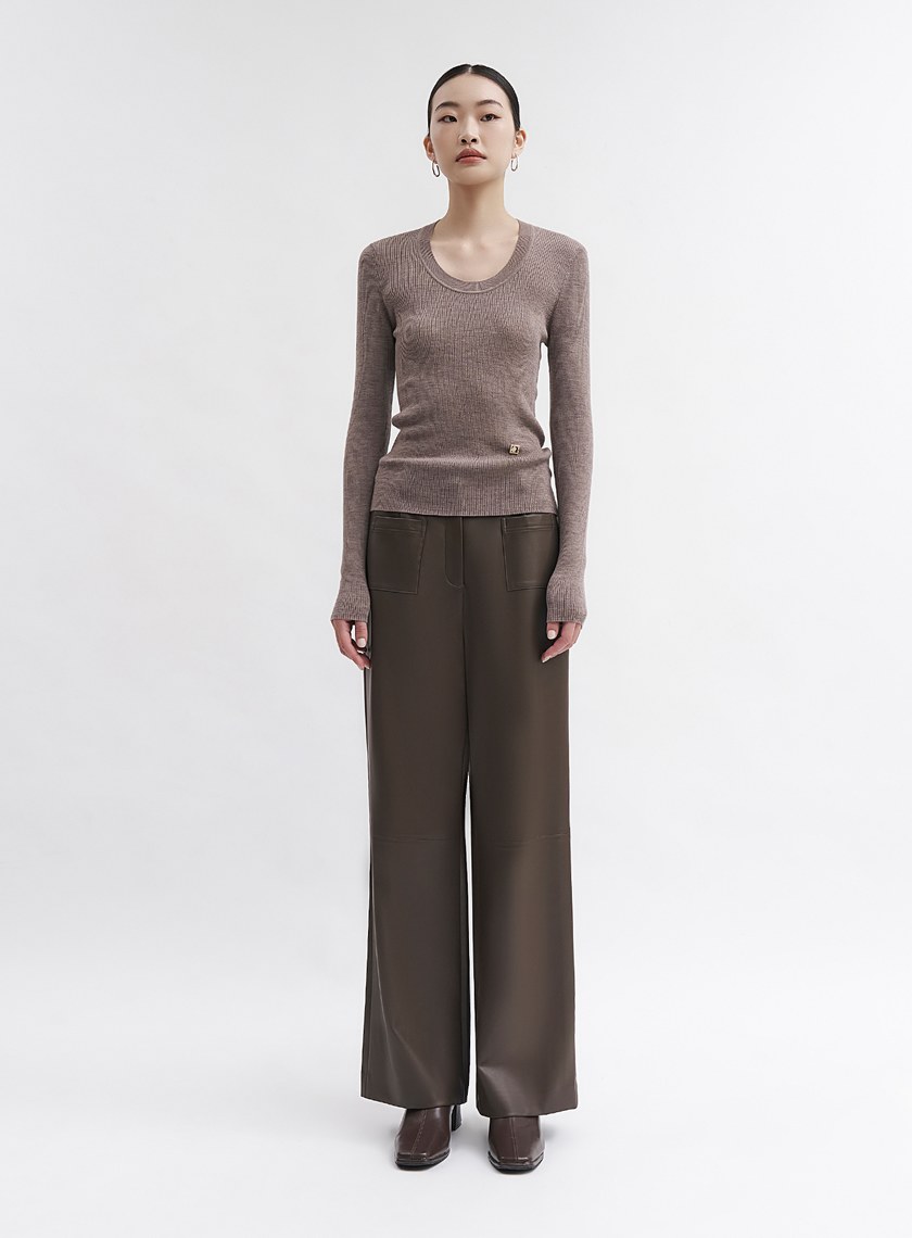 可機洗羊毛圓領針織衫