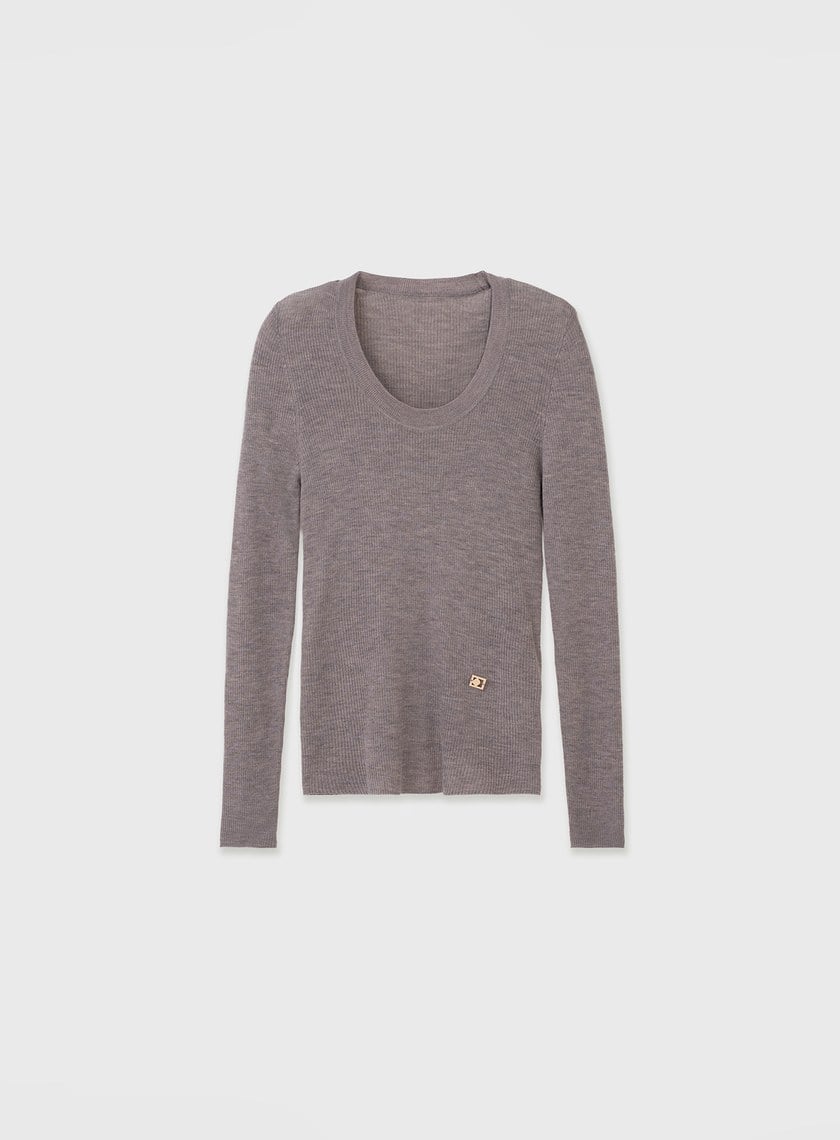 可機洗羊毛圓領針織衫