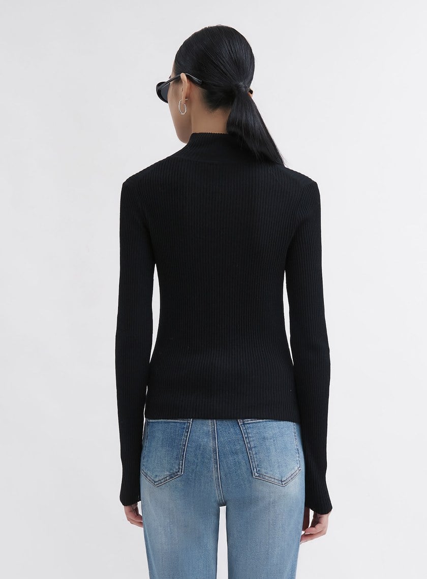 可機洗羊毛半高領針織衫