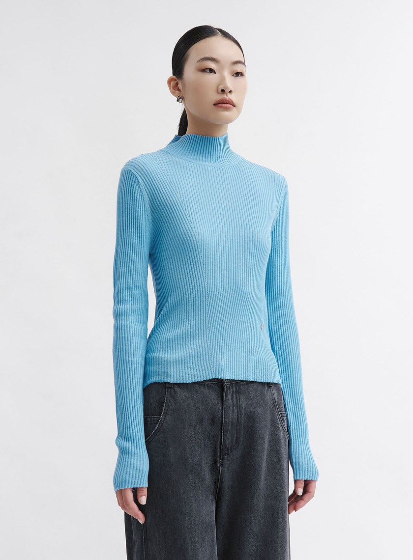 可機洗羊毛半高領針織衫