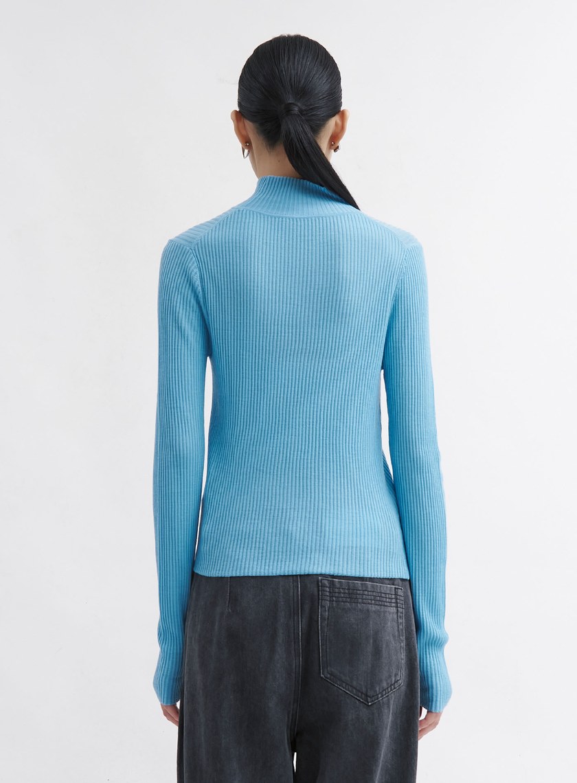 可機洗羊毛半高領針織衫