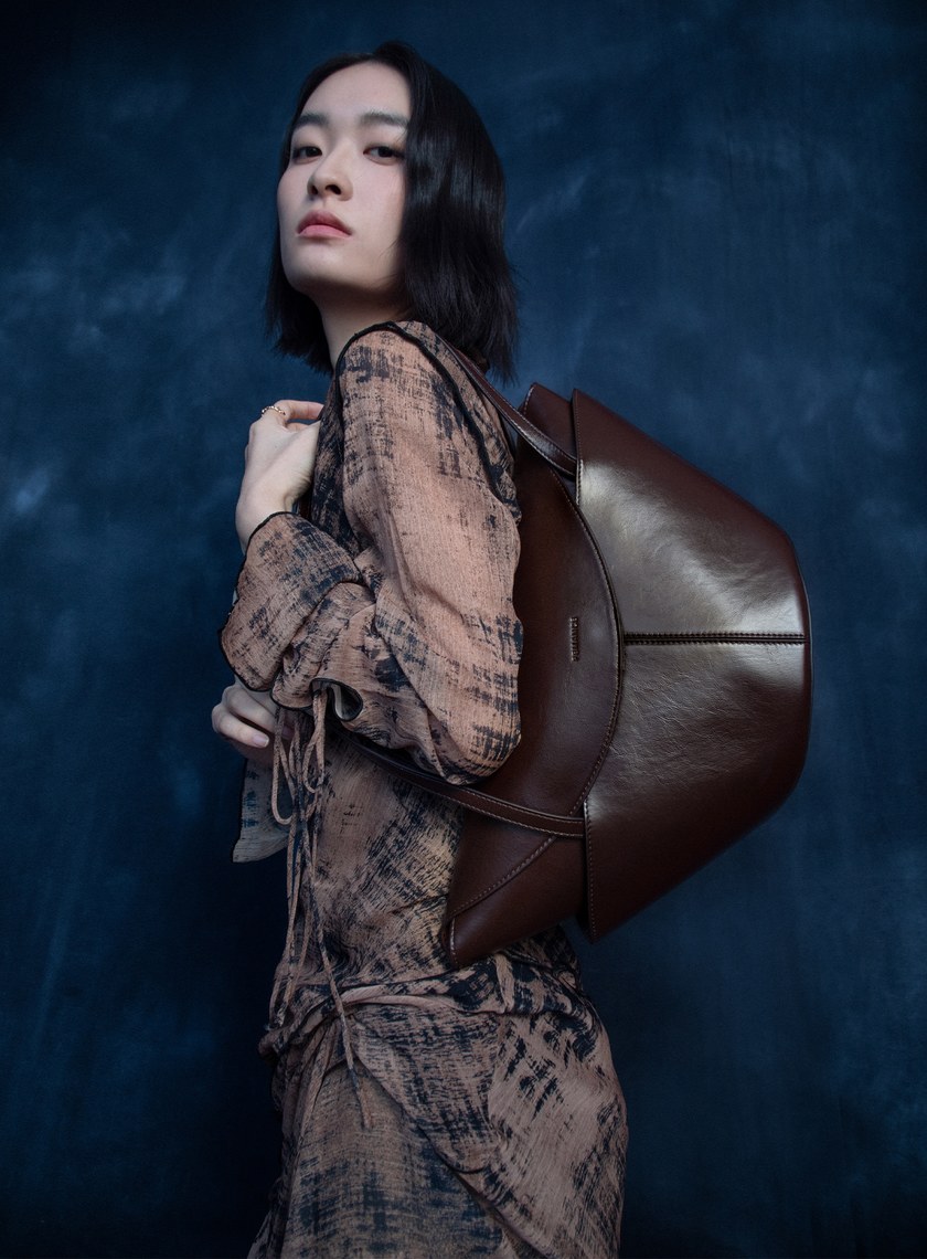 FEMANCE_Lympia牛皮紋理帆船包