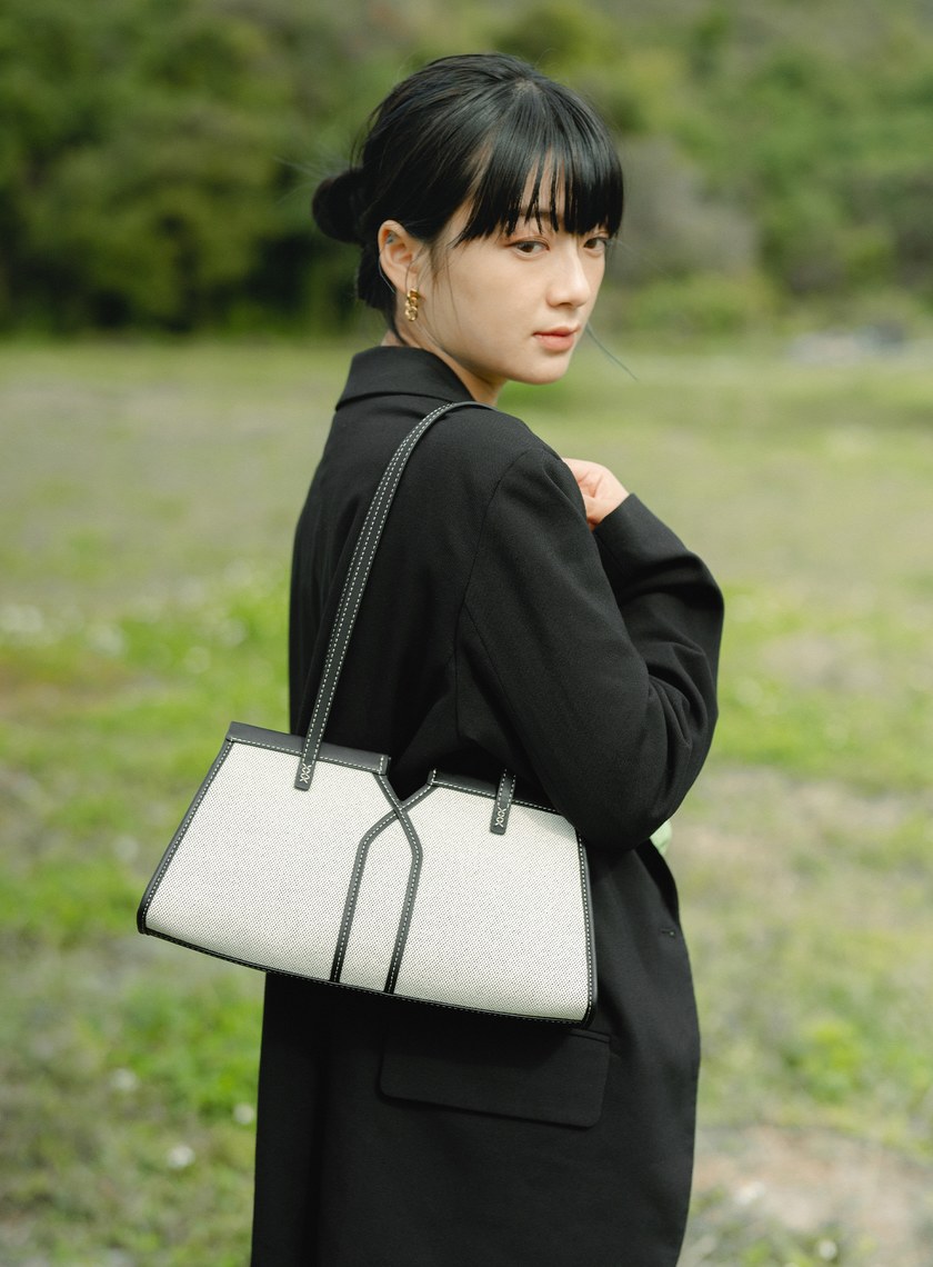 FEMANCE_Lancet S 再造皮革拼帆布風琴包