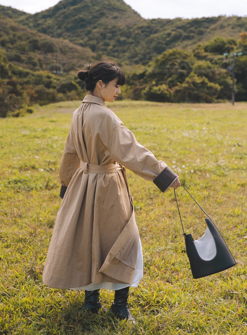 FEMANCE_Vessel 再造皮革拼帆布水桶包