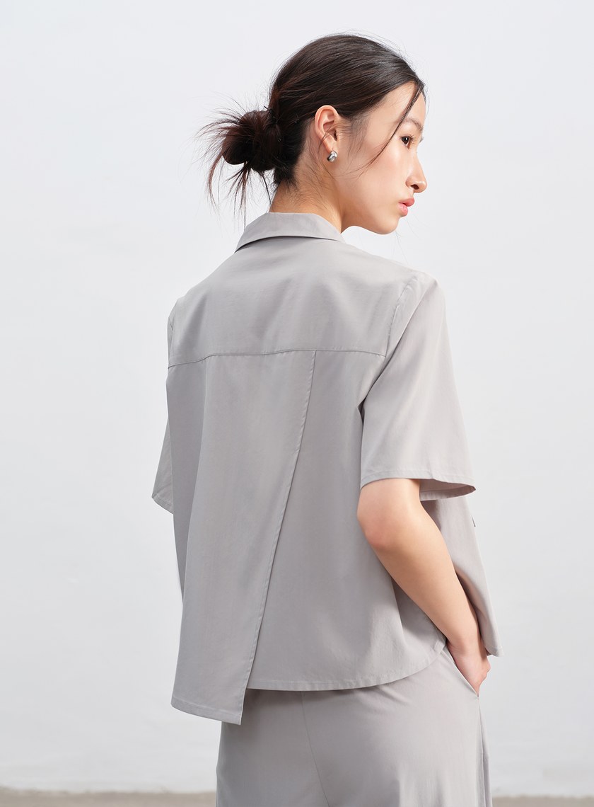 工裝涼感天絲襯衫