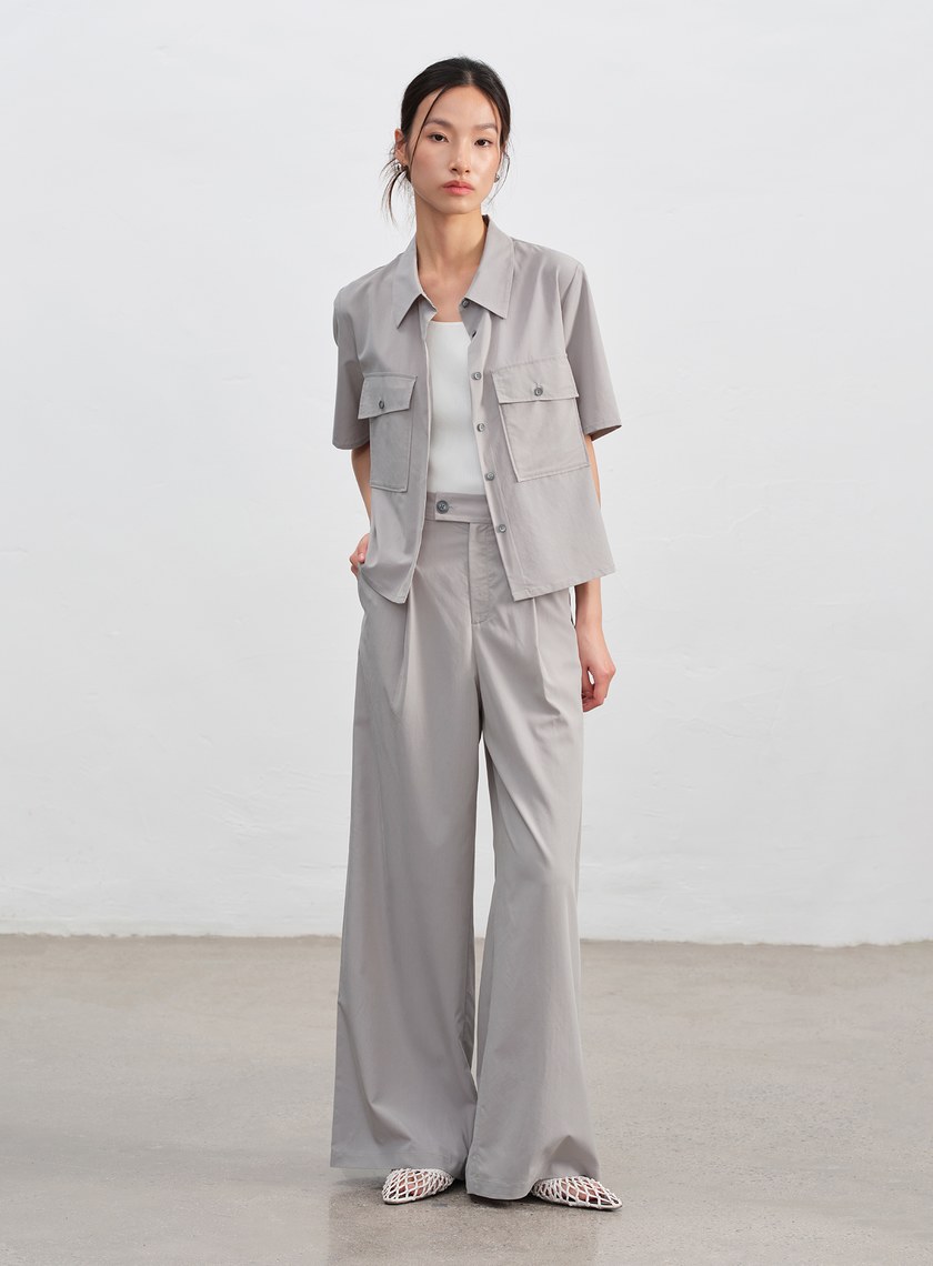 工裝涼感天絲襯衫