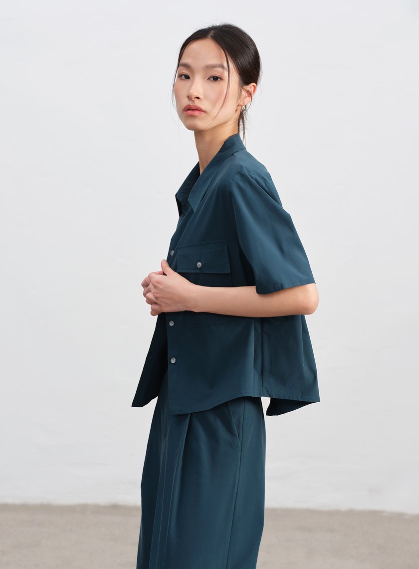 工裝涼感天絲襯衫