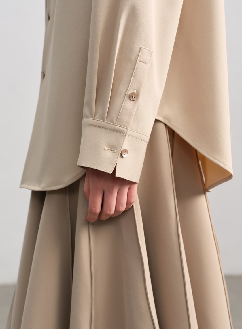 復古寬版刺繡襯衫