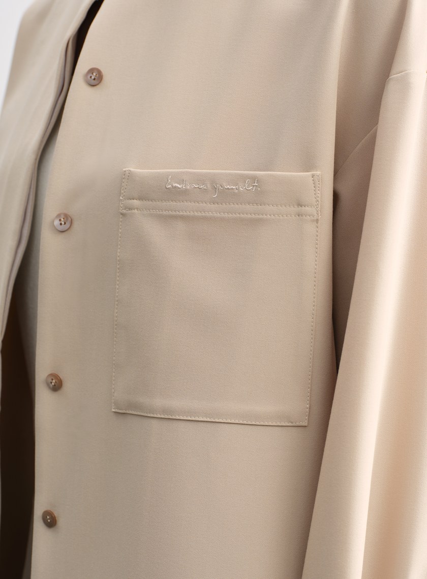 復古寬版刺繡襯衫