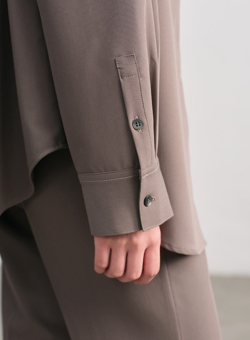 復古寬版刺繡襯衫