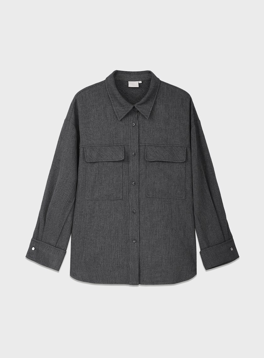 花紗提織工裝襯衫