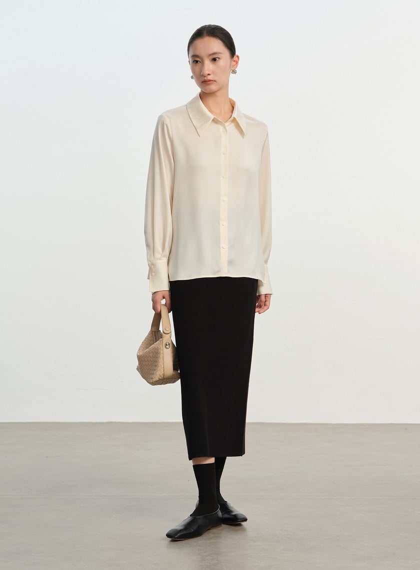 經典緞面襯衫