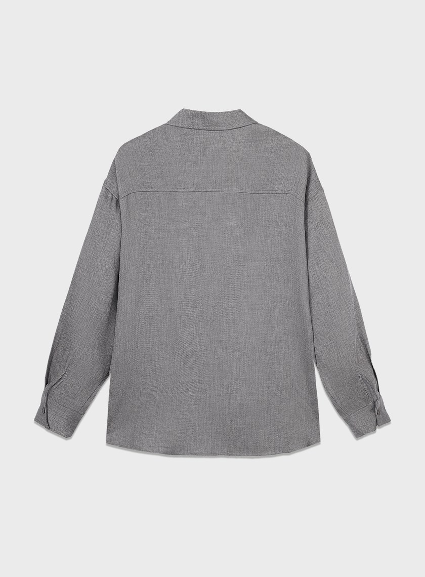 天絲羊毛寬版襯衫