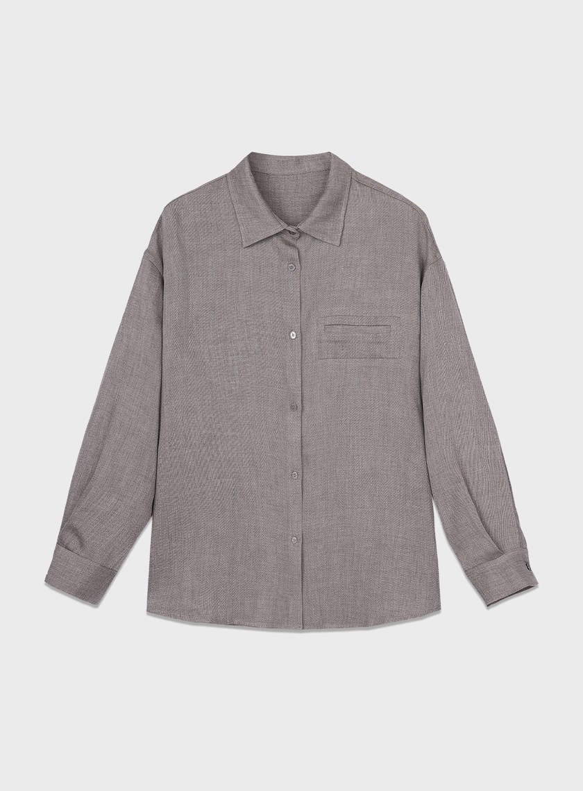 天絲羊毛寬版襯衫