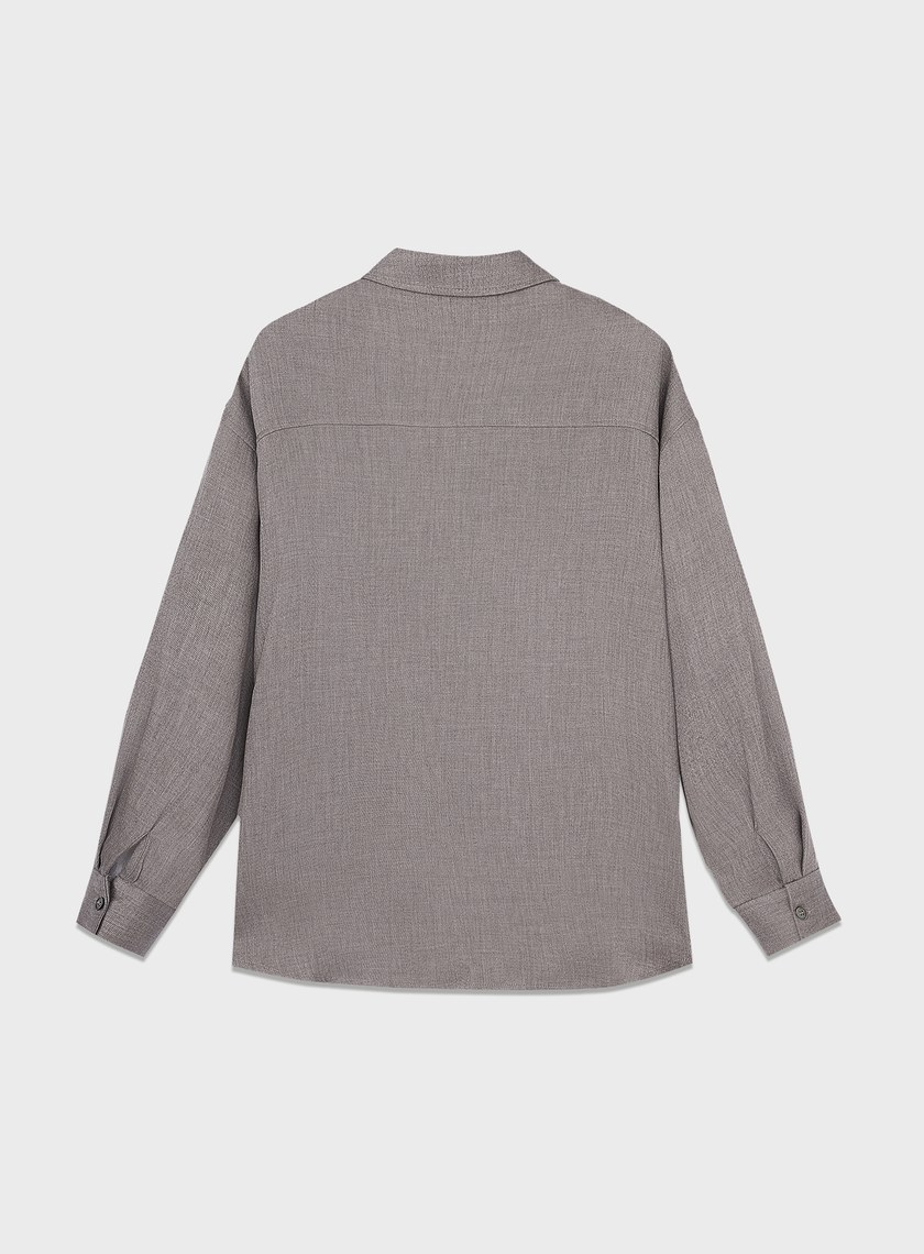 天絲羊毛寬版襯衫