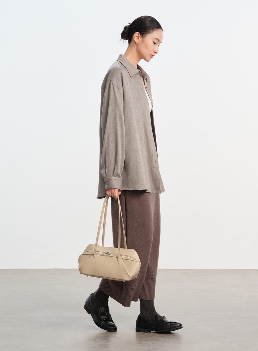 天絲羊毛寬版襯衫