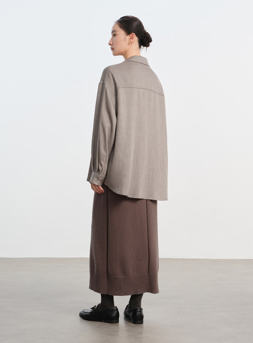 天絲羊毛寬版襯衫